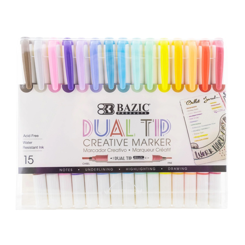 Dual-Tip Creative Markers 15 Colors