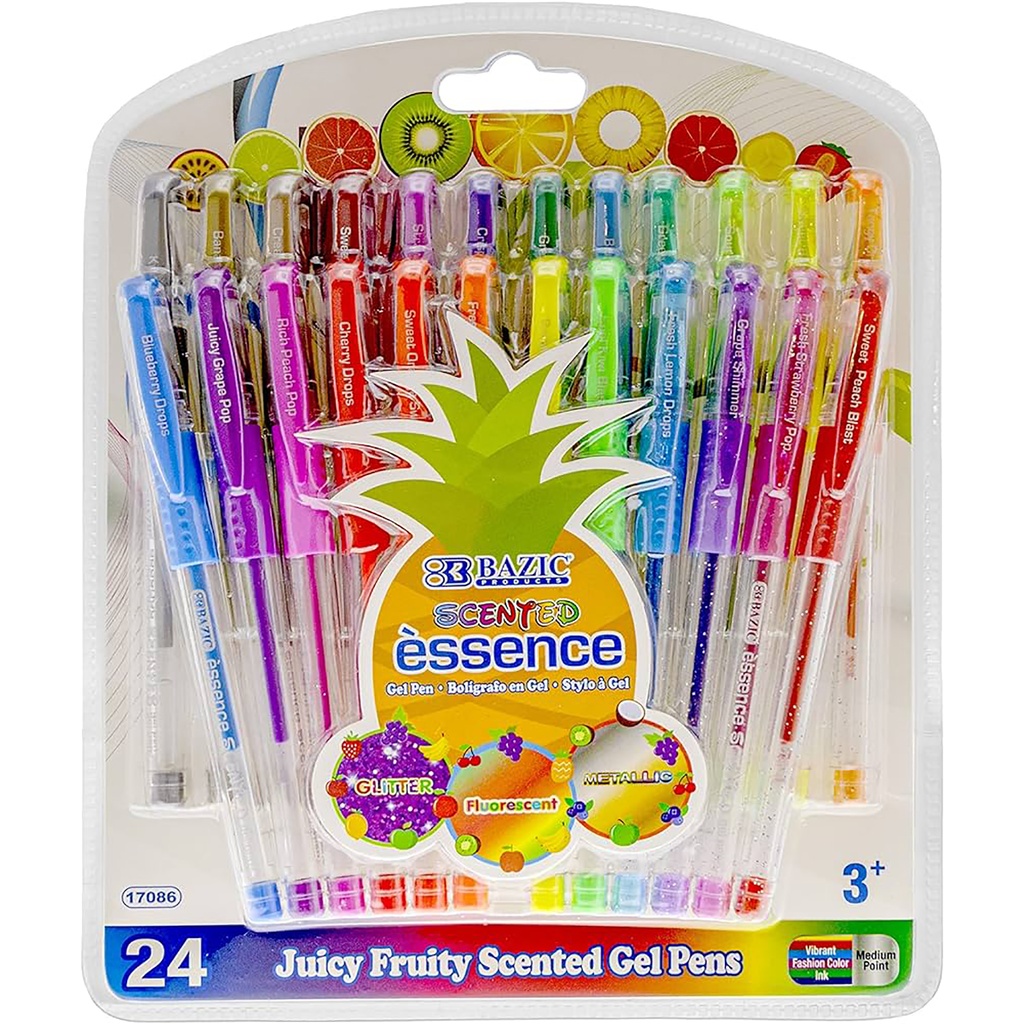 Scented Essence Gel Pen with Cushion Grip Box of 24