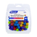 Assorted Color Round Push Pins Pack of 80