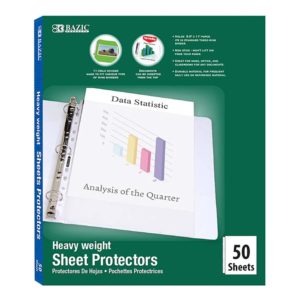 Heavy Weight Top Loading Sheet Protectors Box of 50