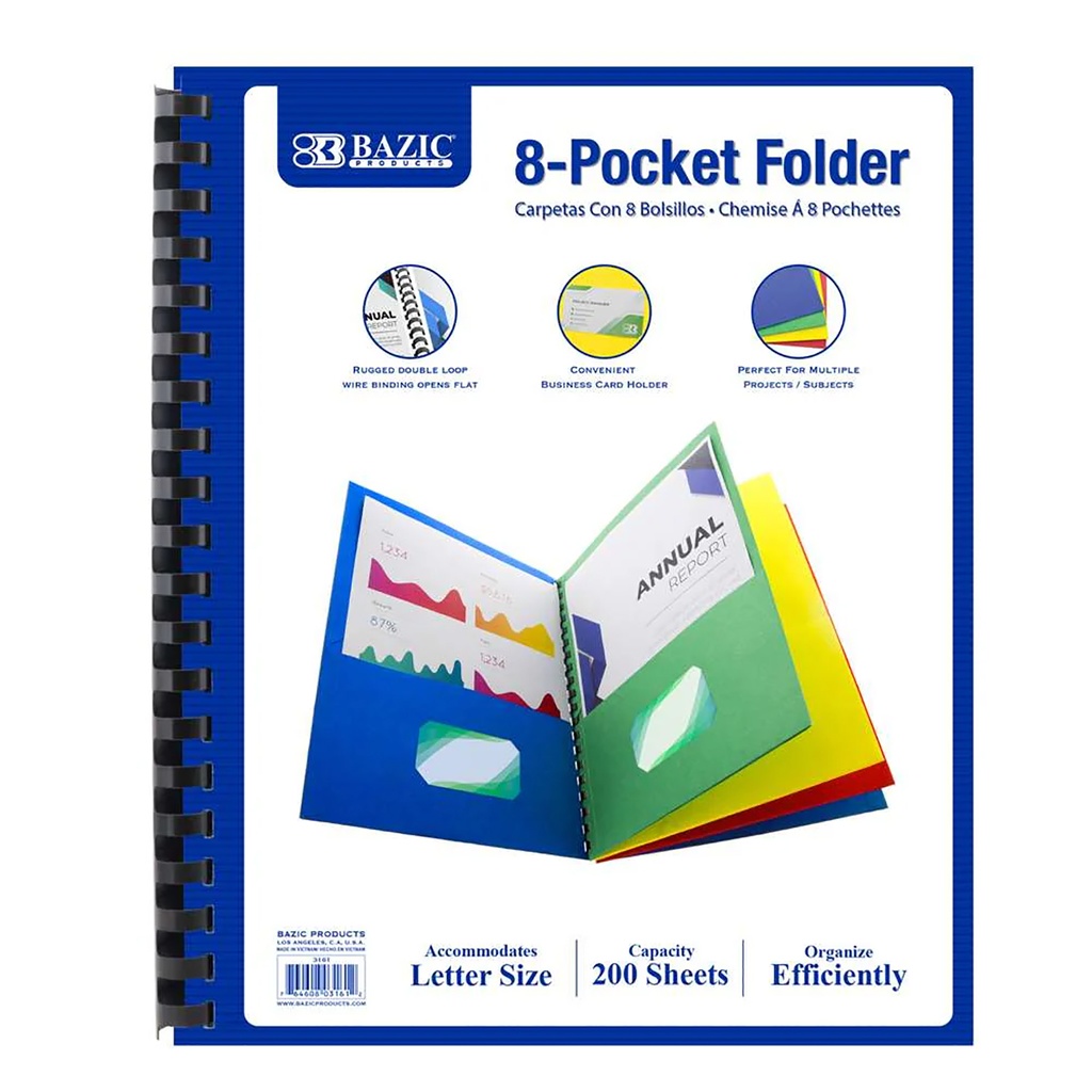 Assorted 8-Pocket Folder