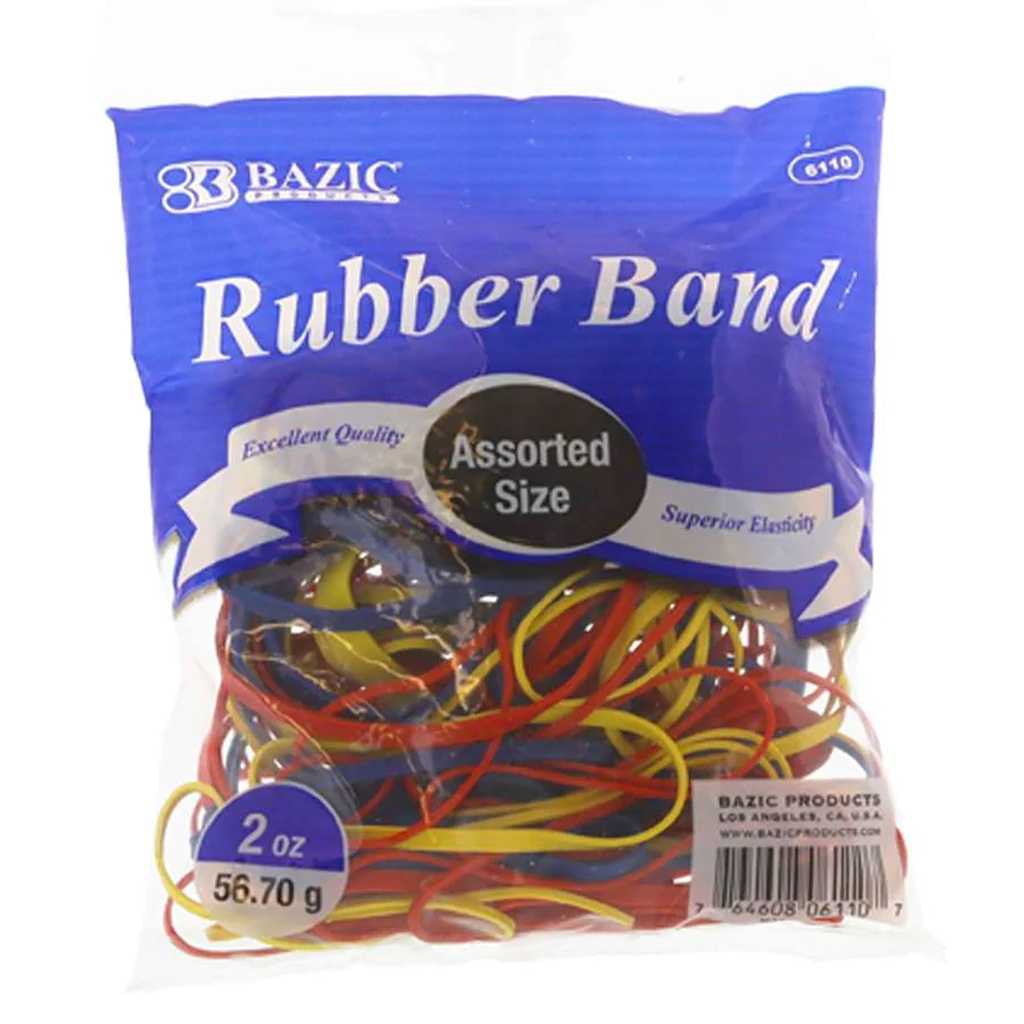 Assorted Sizes & Colors 2oz. Rubber Bands