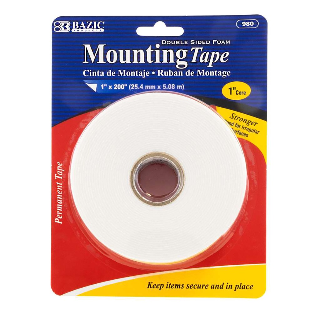 Double Sided Foam Mounting Tape 1" x 200"