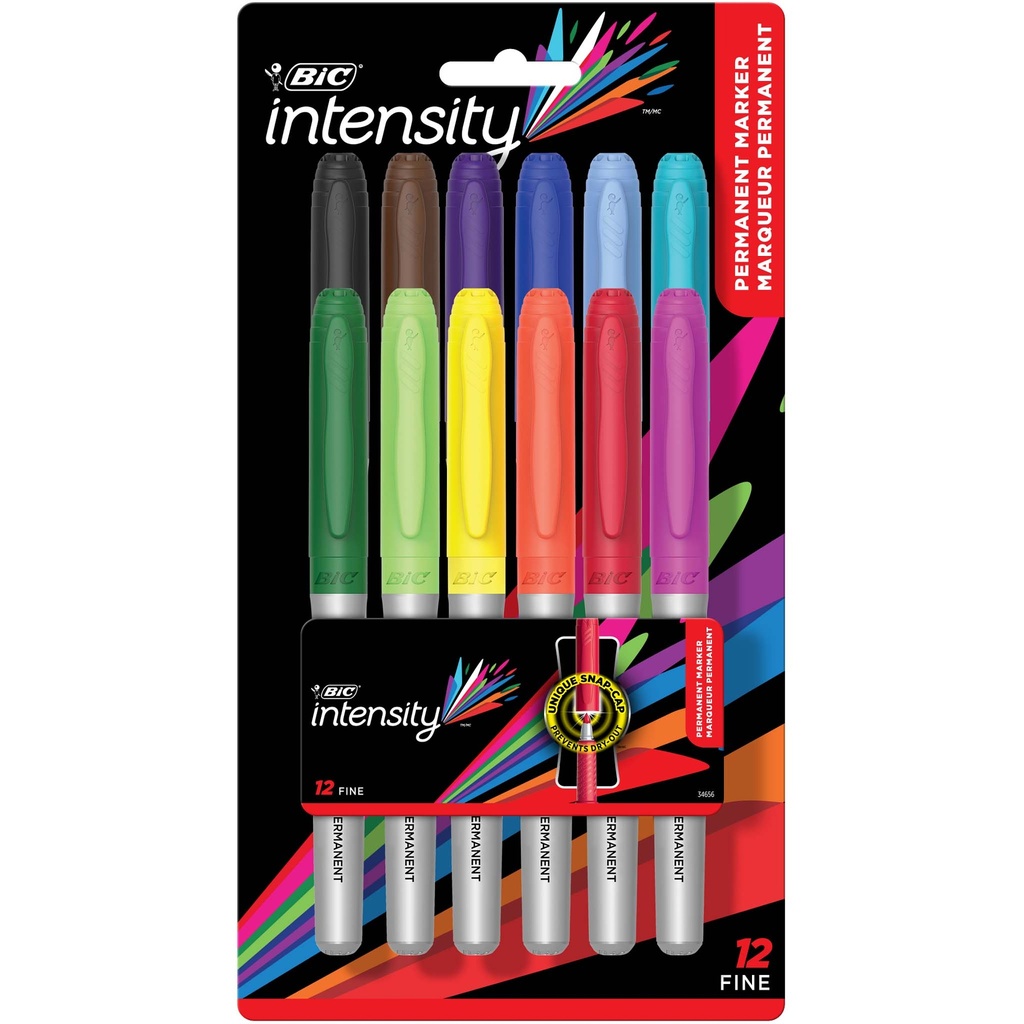 Intensity Fine Point 12 Assorted Permanent Markers