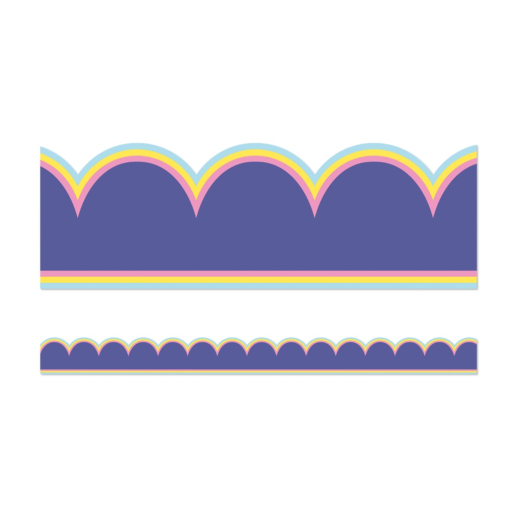 We Stick Together Pop of Purple Scalloped Bulletin Board Borders