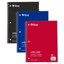 Assorted Wide Ruled 3-Subject Notebook 120 Sheets Pack of 3