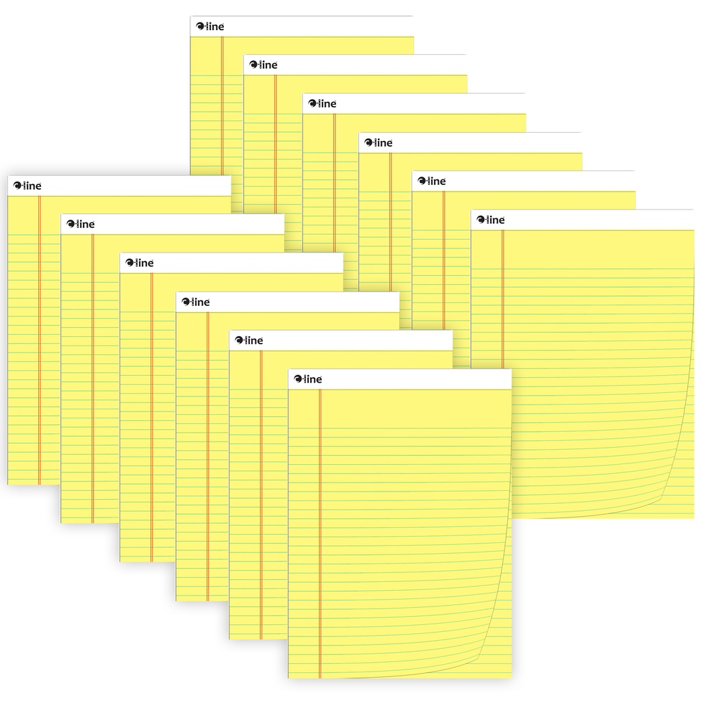 Yellow Wide Ruled Legal Pad 50 Sheets Pack of 12