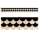 Core Decor Black and Wood Scallops EZ Border 48 Feet