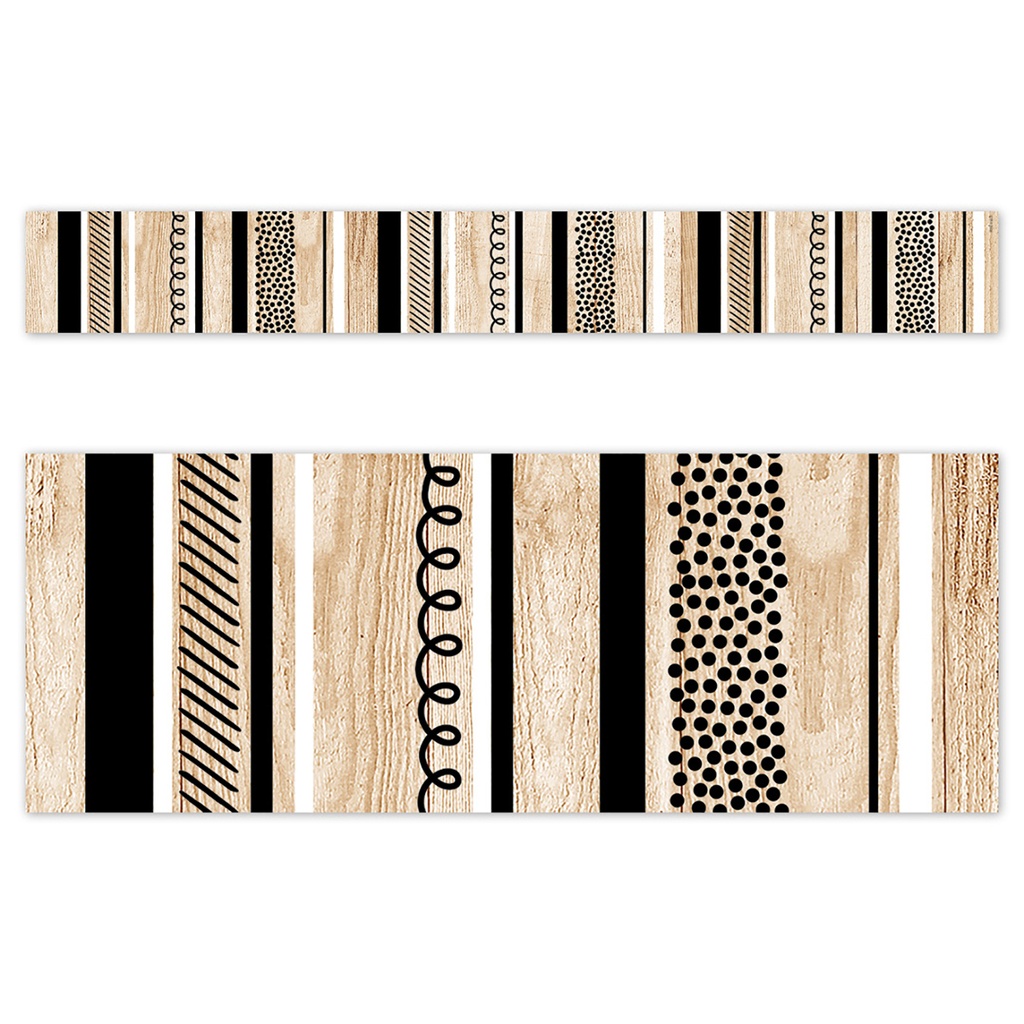 Core Decor Stripes and Doodles on Wood EZ Border 48 Feet