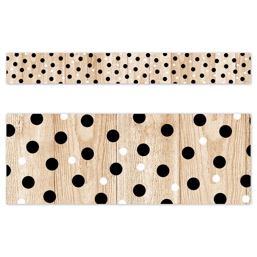 Core Decor Polka Dots on Wood EZ Border 48 Feet