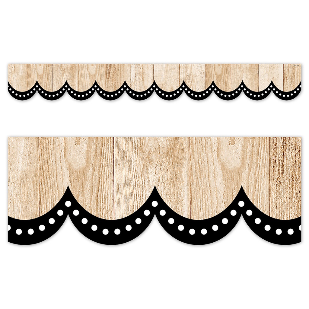 Core Decor Dotted Scallops on Wood EZ Border 48 Feet