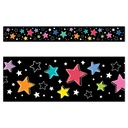 Star Bright Colorful Stars on Black EZ Border 48 Feet