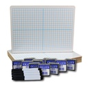 Two-Sided 9" x 12" XY Axis/Dry Erase Boards with Pens & Erasers Class Pack of 12