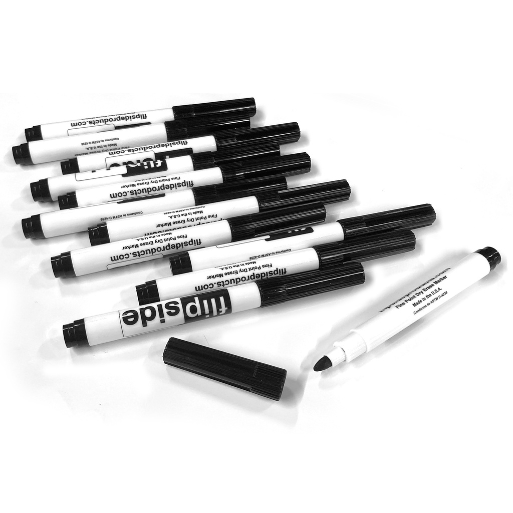 Black Dry Erase Fine Point Markers Pack of 12