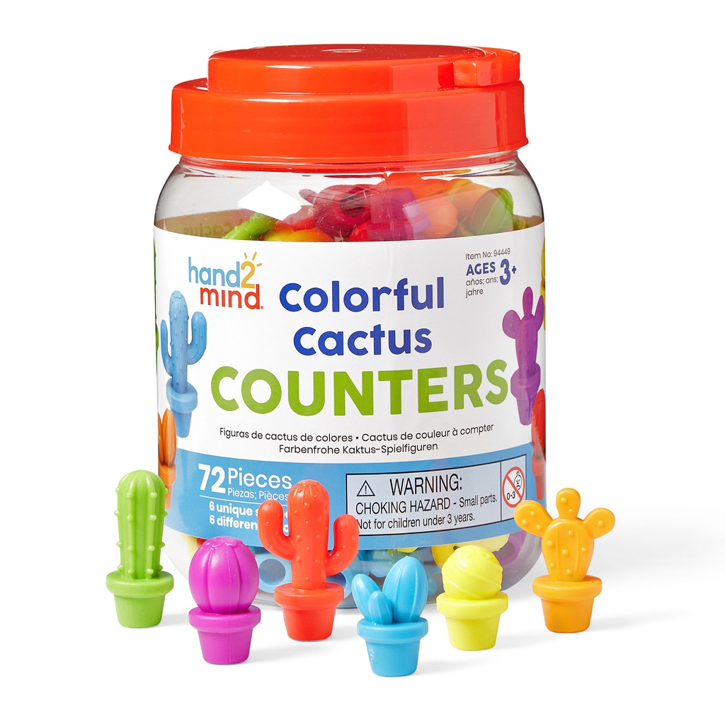 Colorful Cactus Counters Set of 72