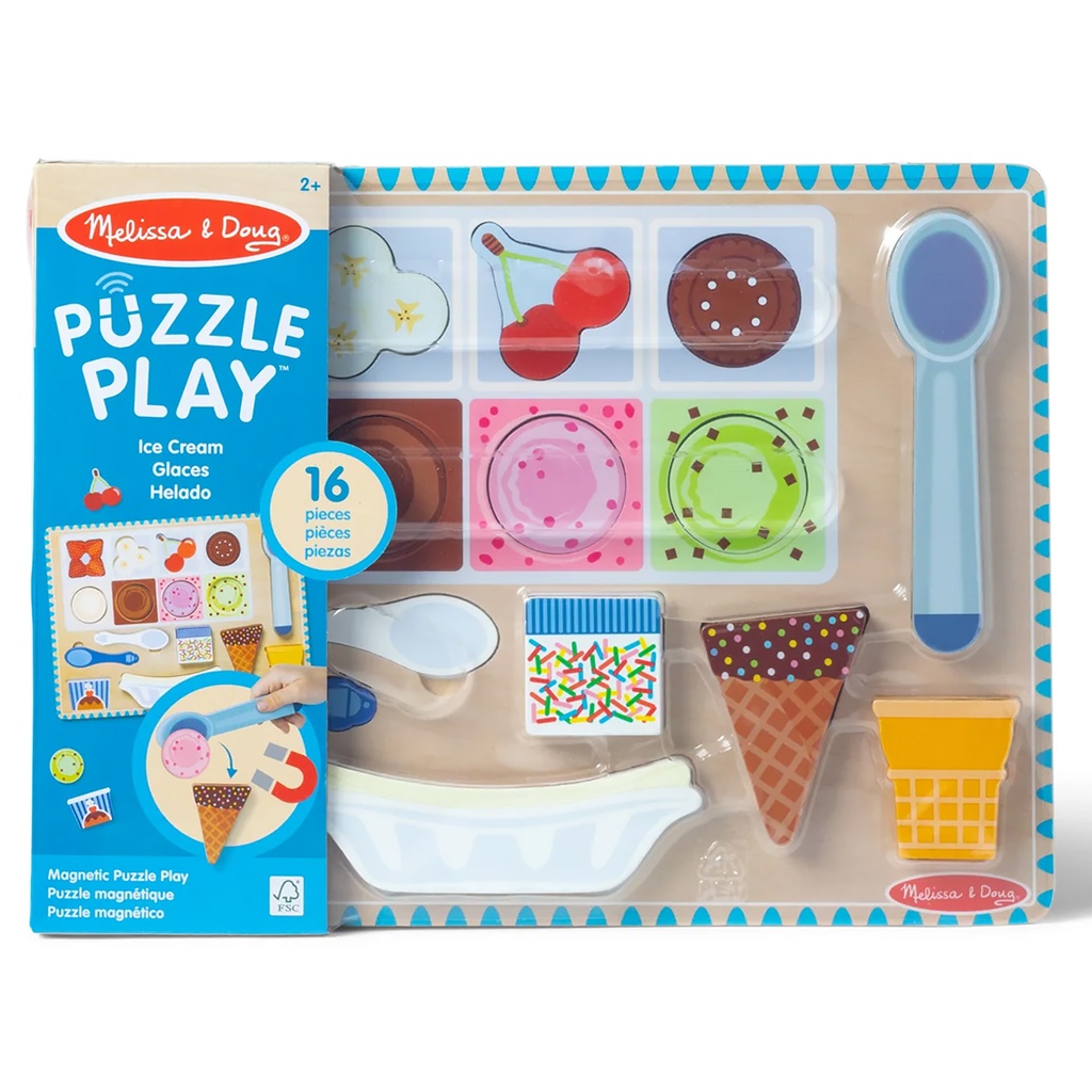 Wooden Magnetic Ice Cream Puzzle & Play Set