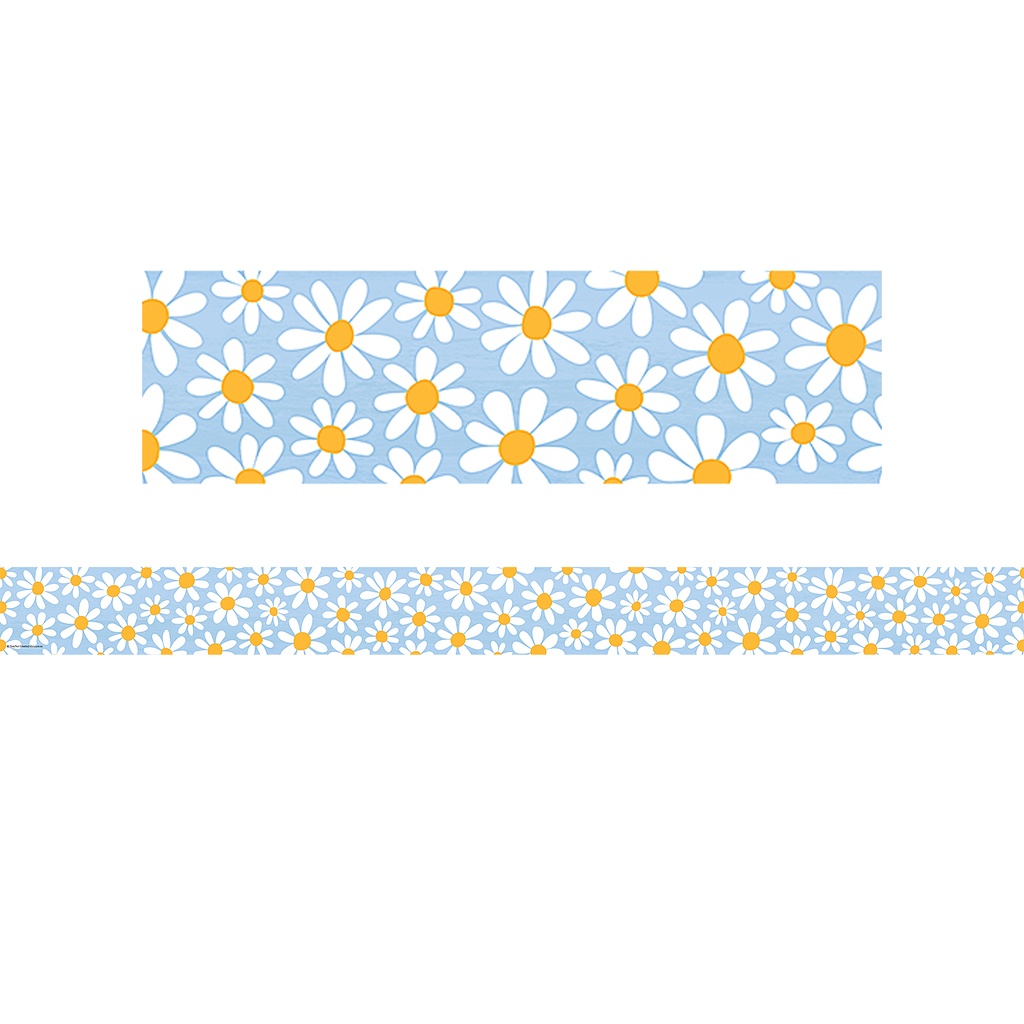 Daisies Straight Border Trim 35 Feet