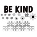 Black and White Floral Be Kind Bulletin Board Set