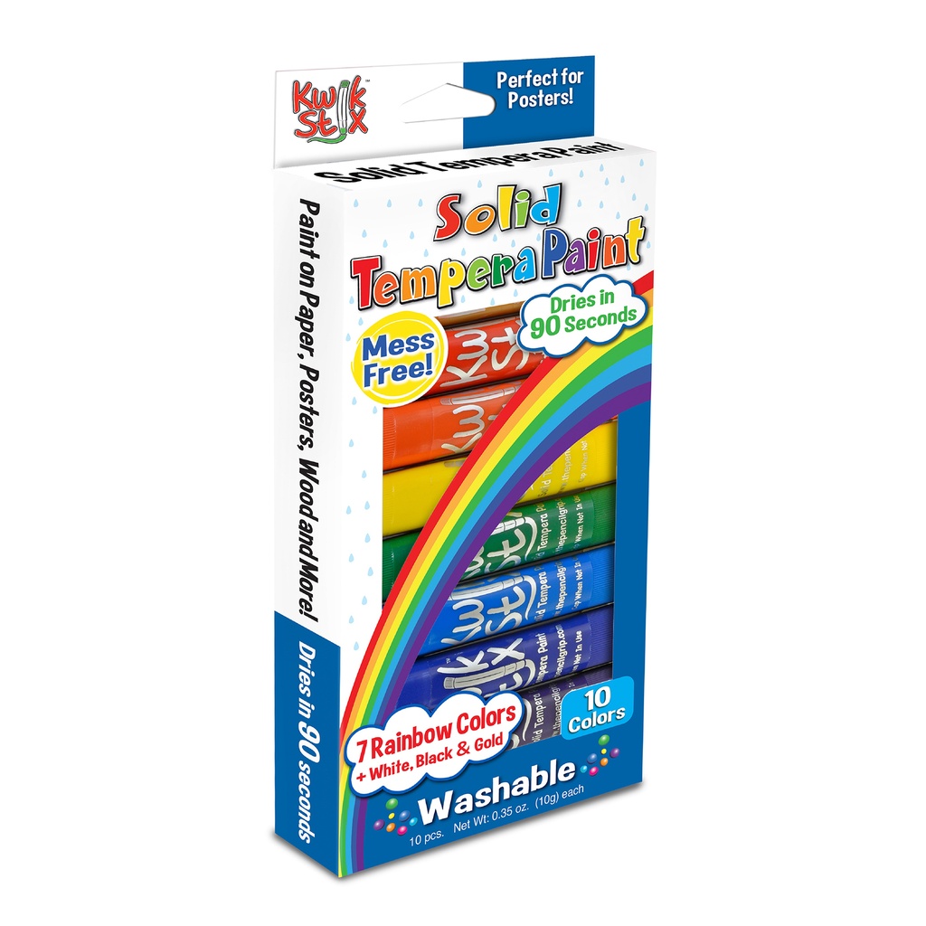 Rainbow Colors Tempera Paint Sticks Pack of 10