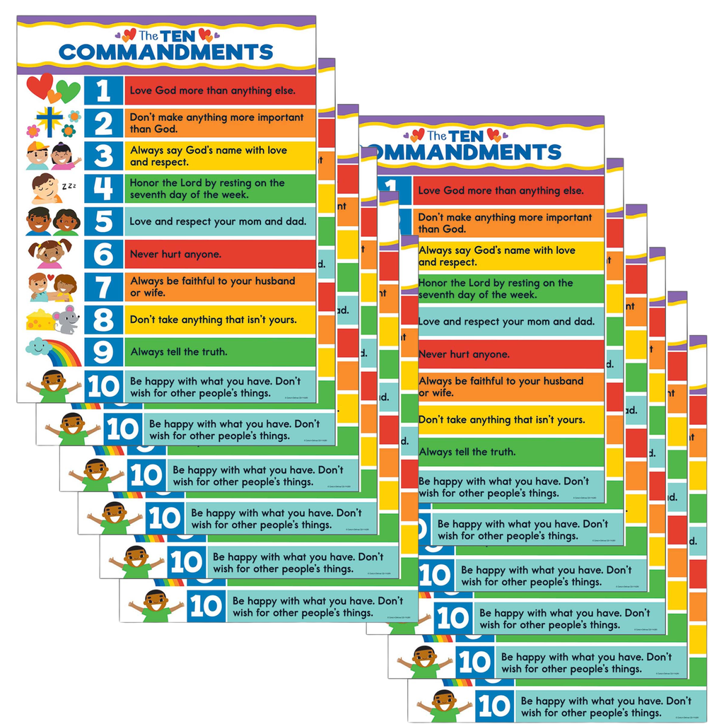 Ten Commandments Chart Set of 12