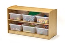 Bamboo Shelving Unit With Tubs