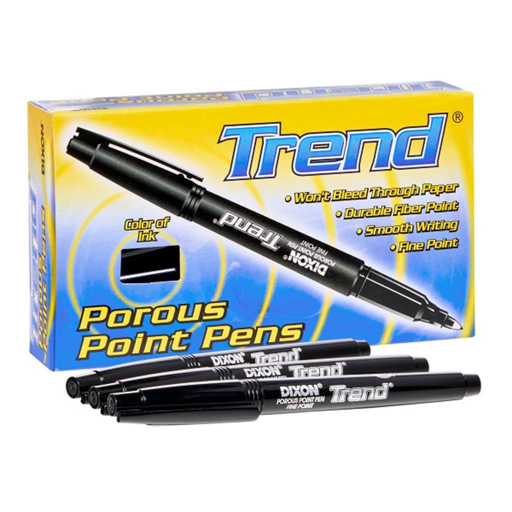 Trend Porous Point Pens 12 Count Black