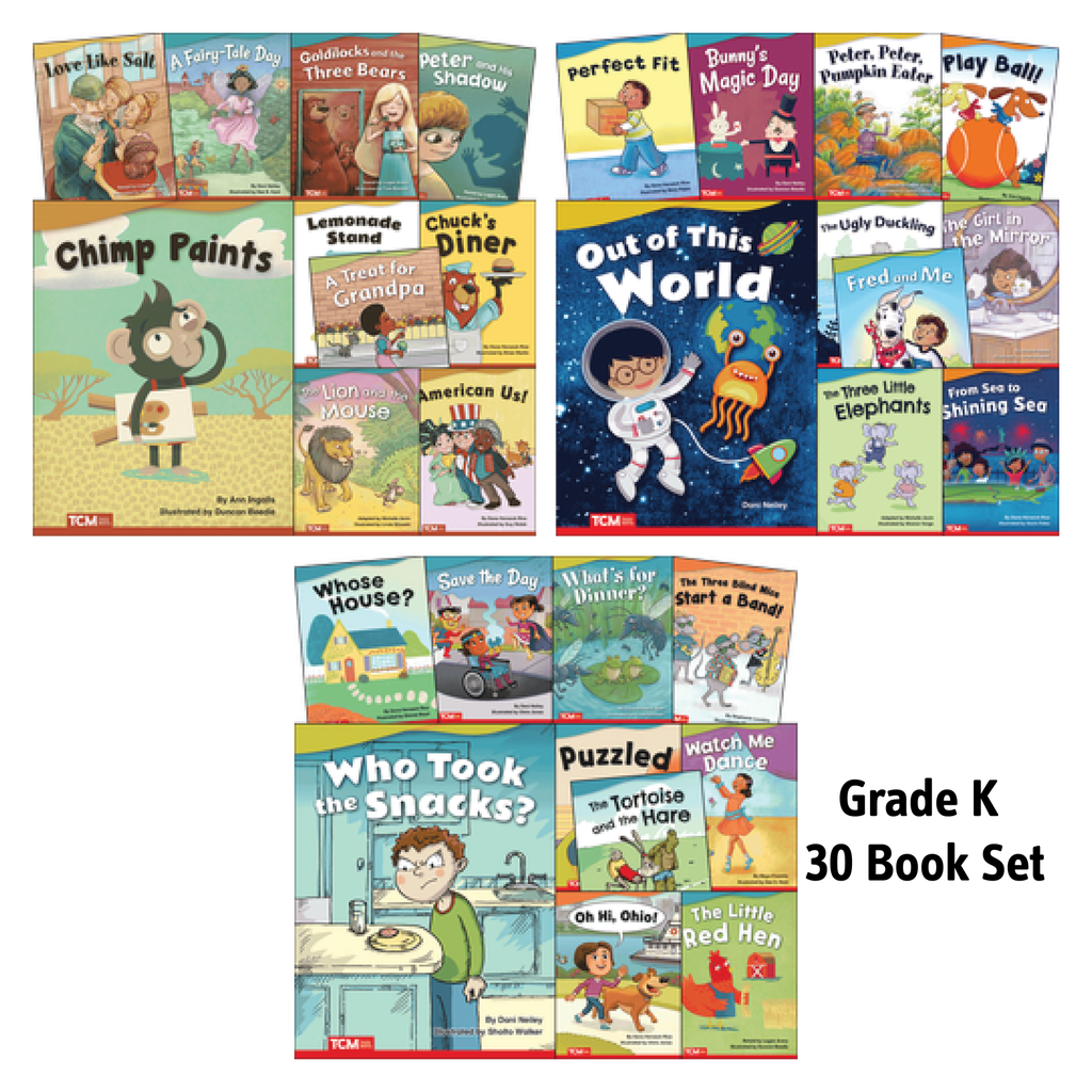 Literary Text Grade K Readers Set 1, 2 & 3 30-Book Set