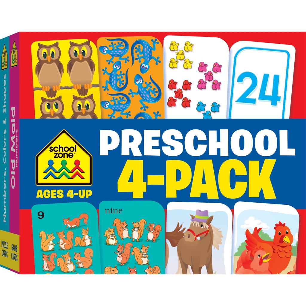 Preschool Flash Card, 4-Pack