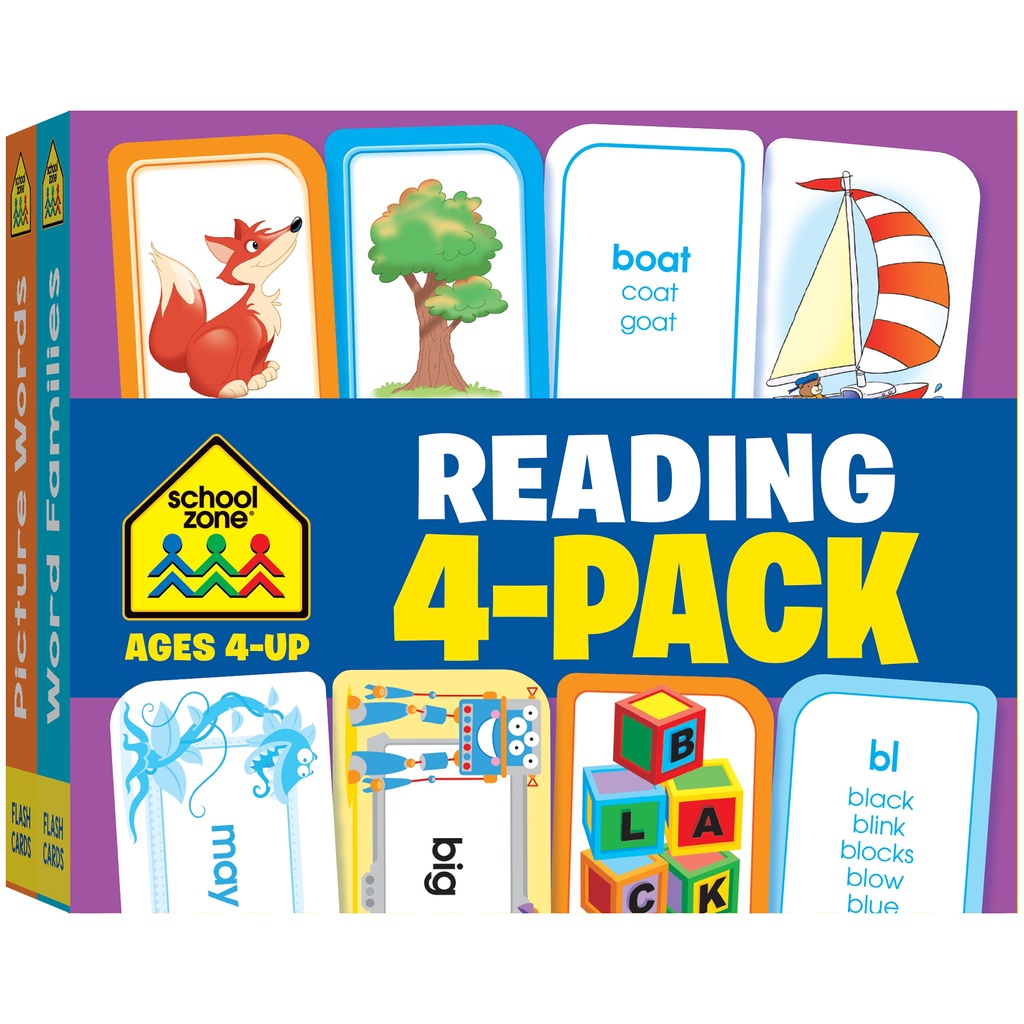 Reading Flash Card, 4-Pack