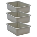 Gray Large Plastic Storage Bin, Pack of 3