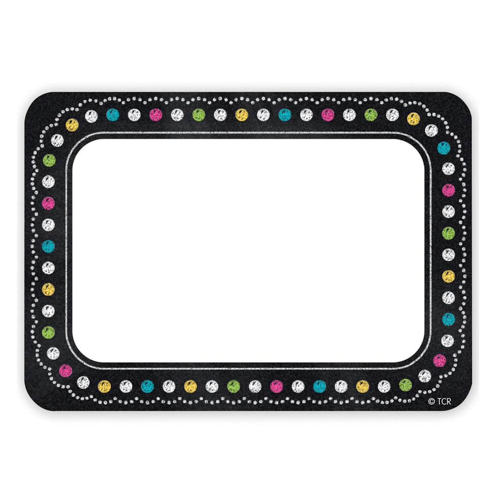 Chalkboard Brights Name Tag Labels