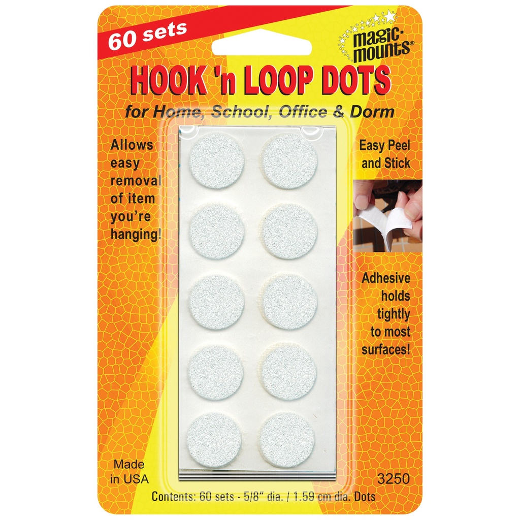 Hook 'n Loop, 5/8" Dots, 60 Sets