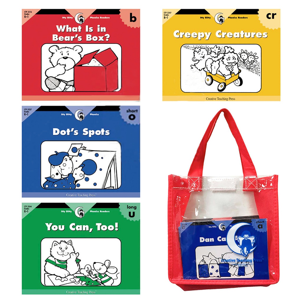 Itty Bitty Phonics Readers Set, 36 Books with Carrying Case