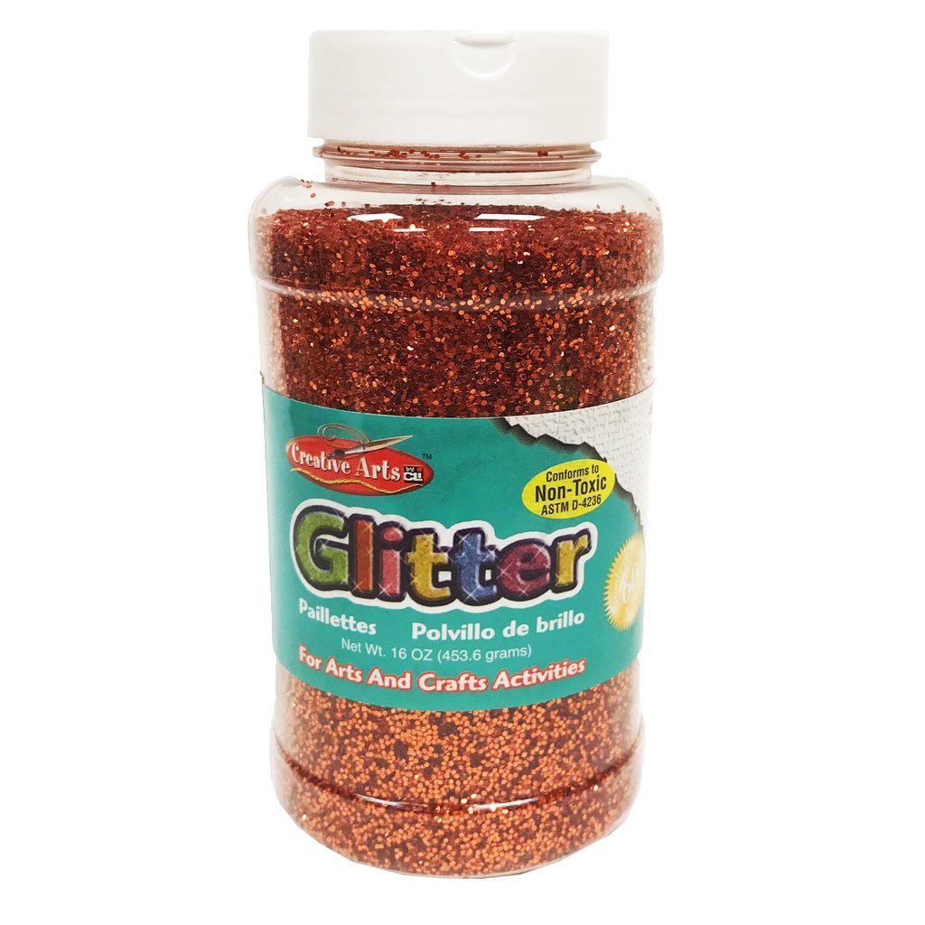 Creative Arts Glitter, 16 oz. Bottle, Orange