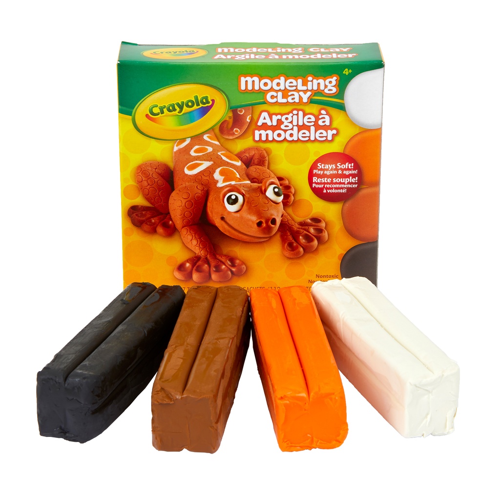 Modeling Clay, 1 lb. Assortment, Black/White/Orange/Brown