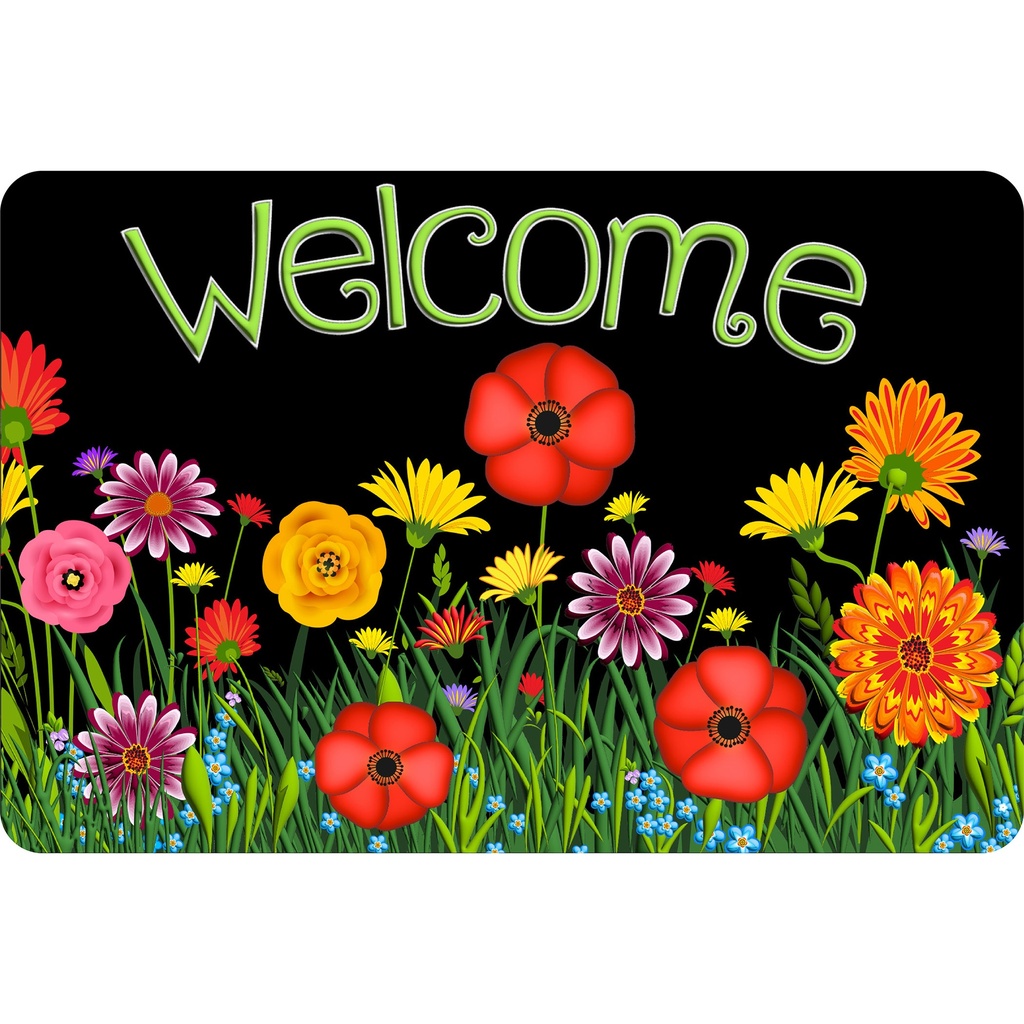 Smart Poly™, The Original Fun Mat™, Welcome Mat, 15.5" x 23.5", Wildflowers, Welcome