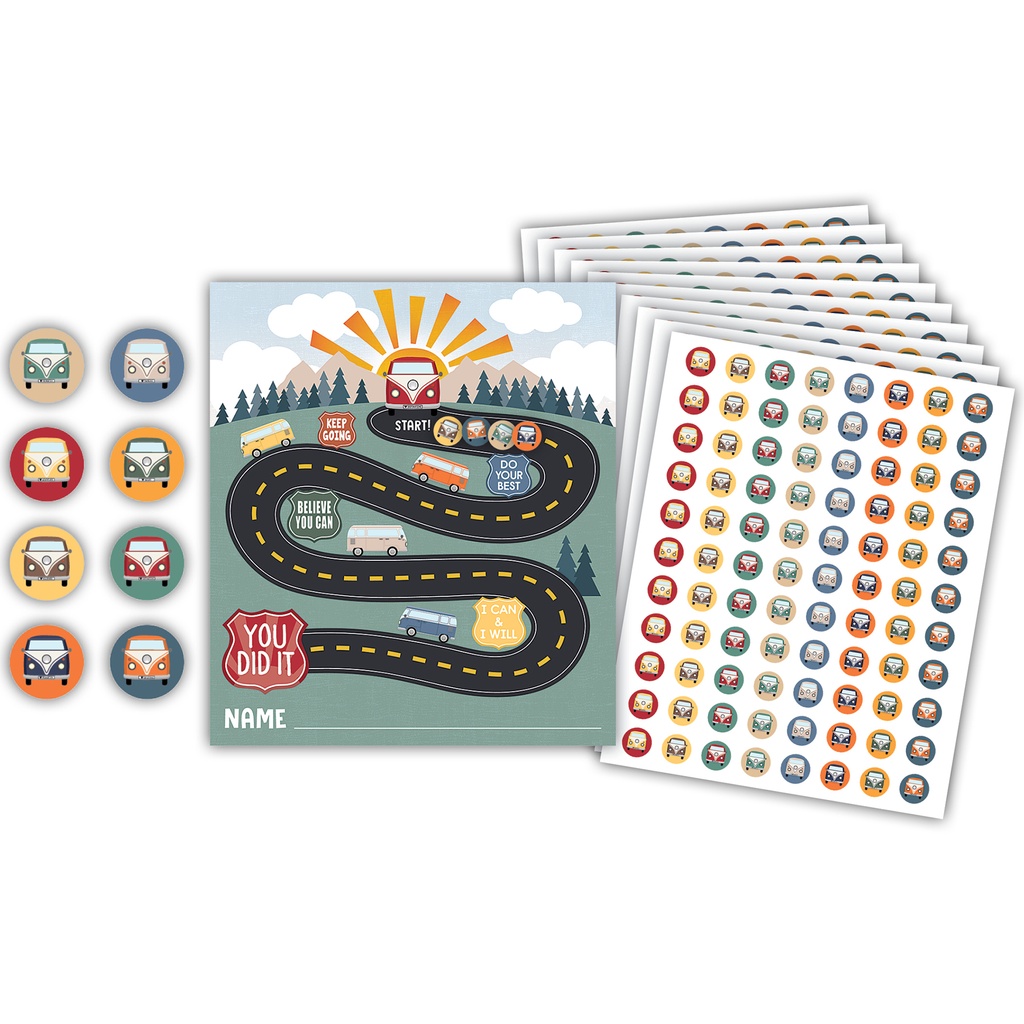 Moving Mountains Road Trip Reward Trackers with Stickers