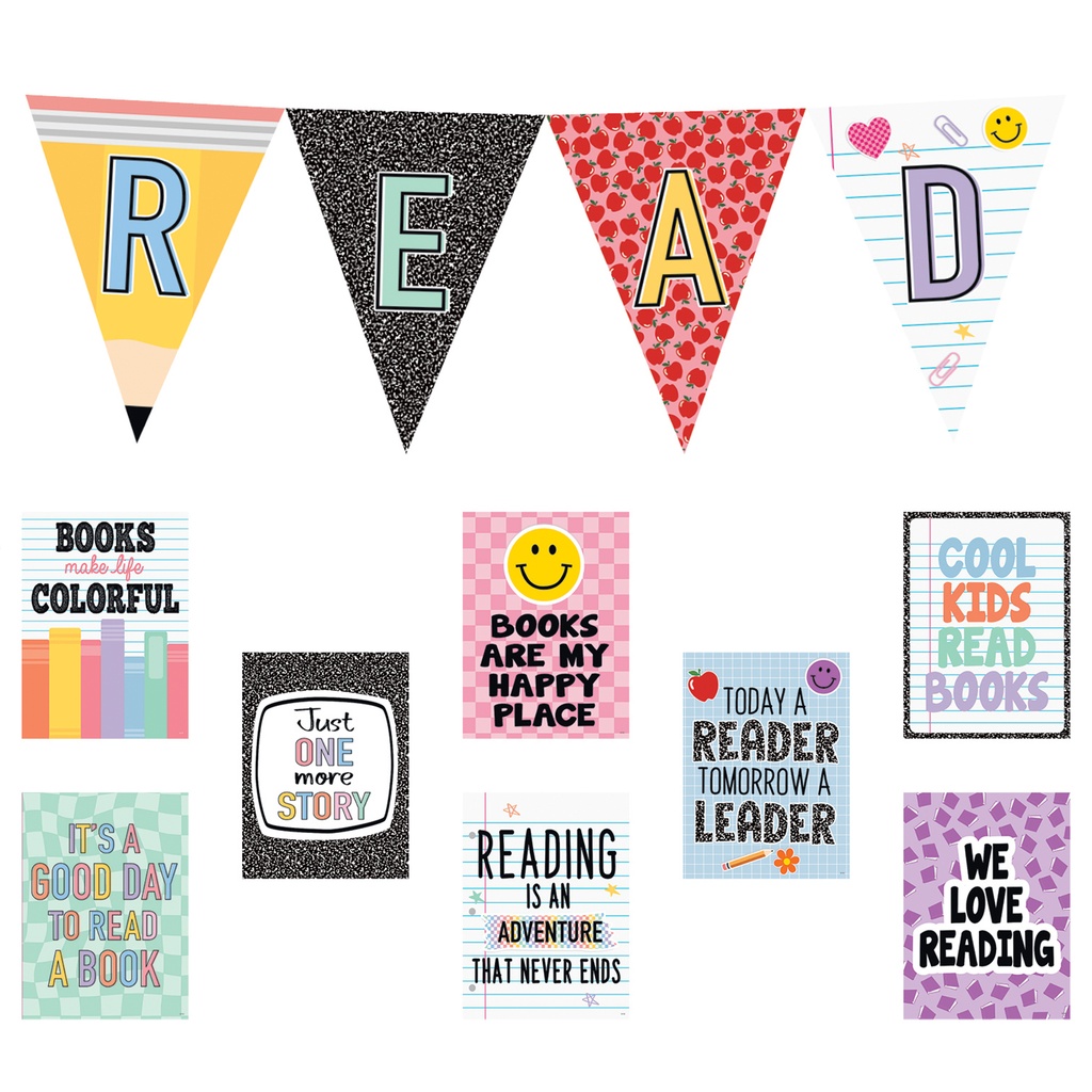 Cool for School Read Pennants Bulletin Board