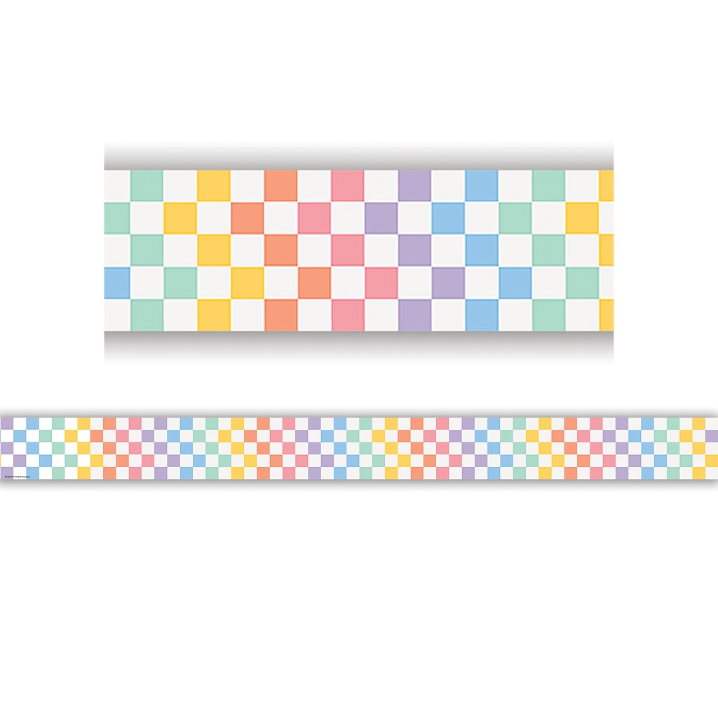 Cool for School Checkers Straight Border Trim