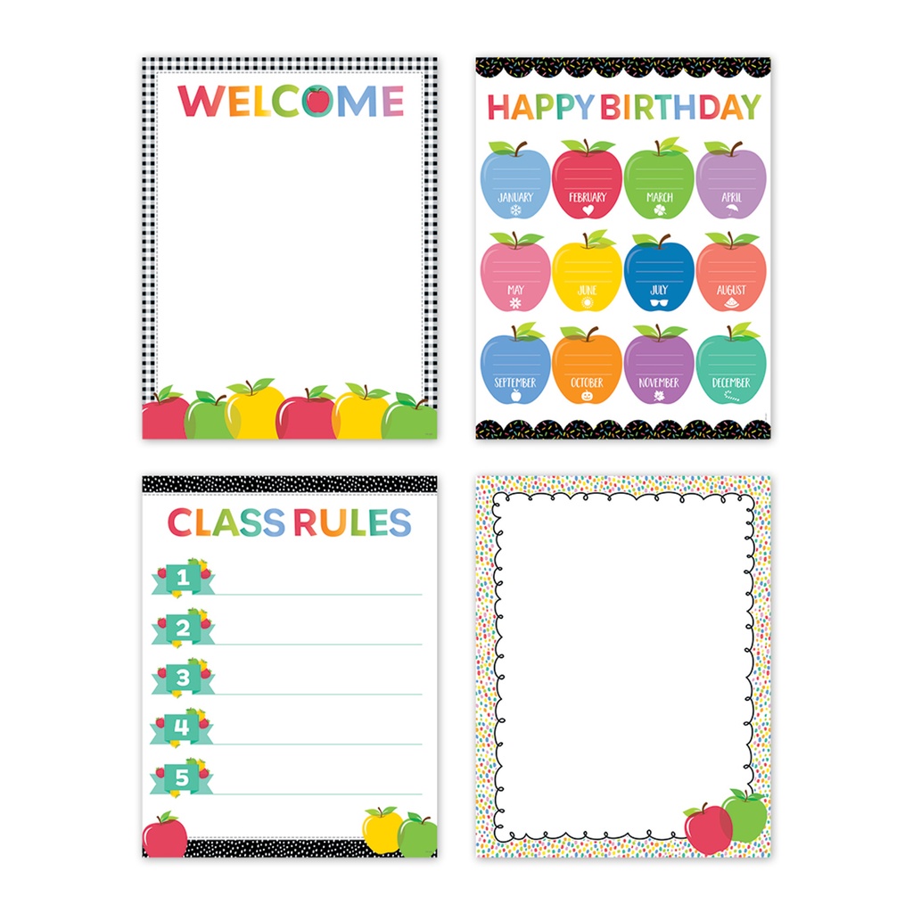 Apple Time Classroom Essentials 4-Chart Pack