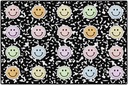 SchoolGirl Style  Happy Faces on Composition Book Sit Spots Rectangle Area Rug