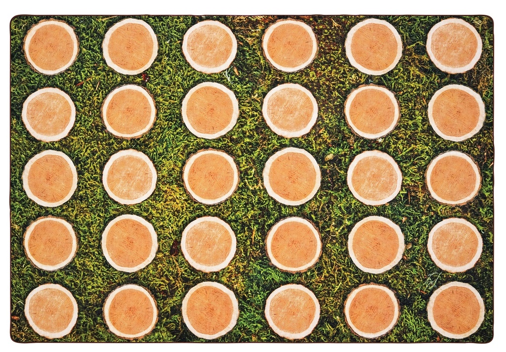 Tree Rounds Seating Area Rug Rectangle