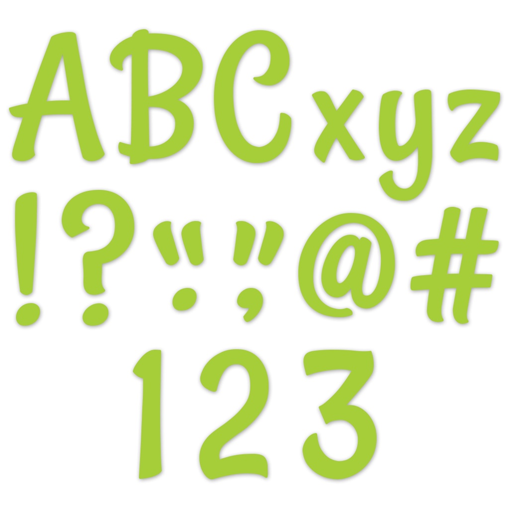 Stylish Lime Green 4" Designer Letters, 235/Pack