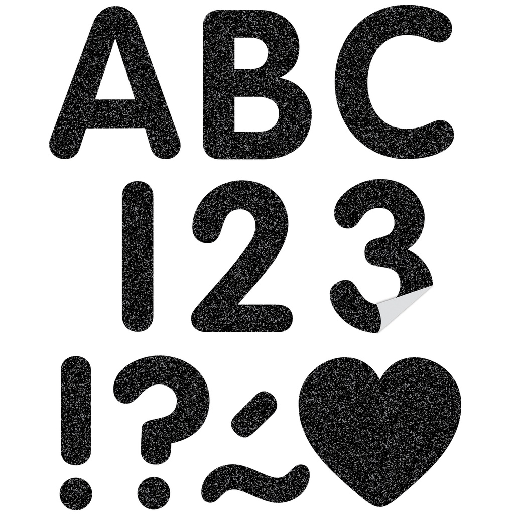 Black Glitz 2" Self-Adhesive Letters Uppercase, 276 Pieces