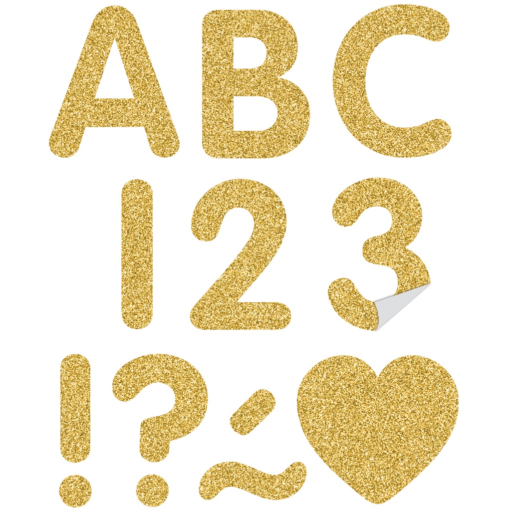 Gold Glitz 2" Self-Adhesive Letters Uppercase, 276 Pieces