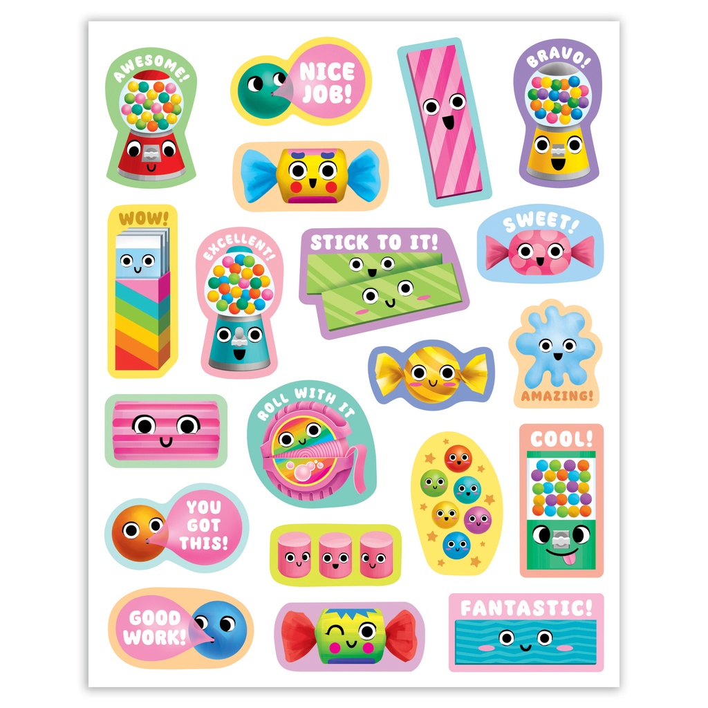 Bubble Gum Smelly Stickers, Pack of 120