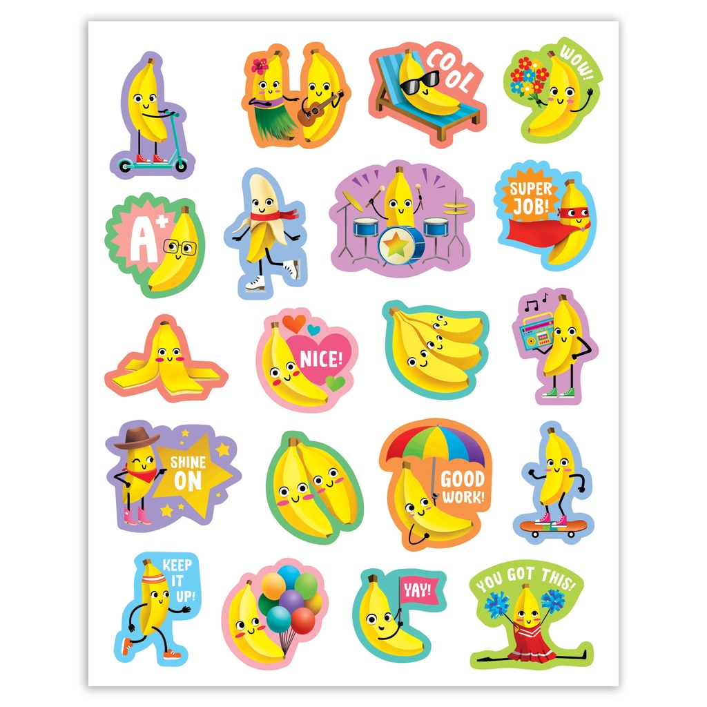 Banana Smelly Stickers, Pack of 120