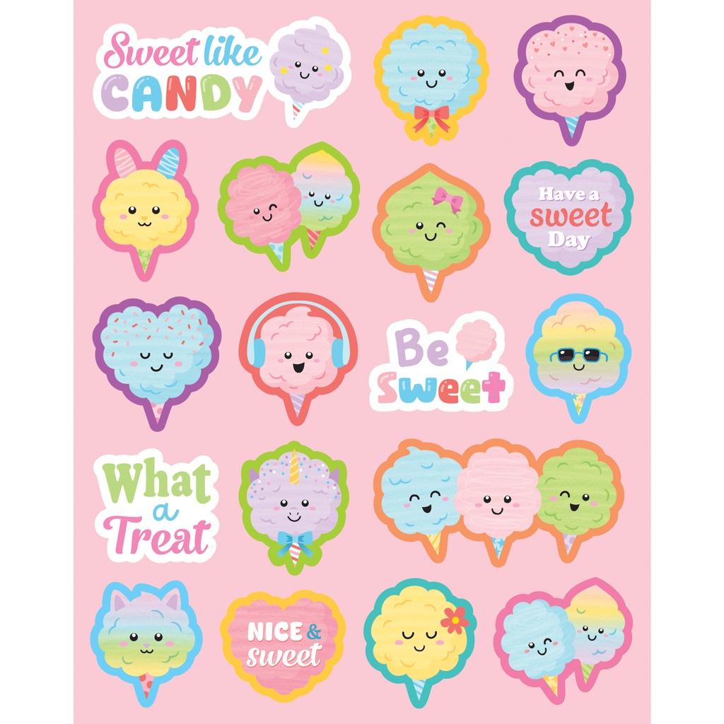 Cotton Candy Smelly Stickers, Pack of 108