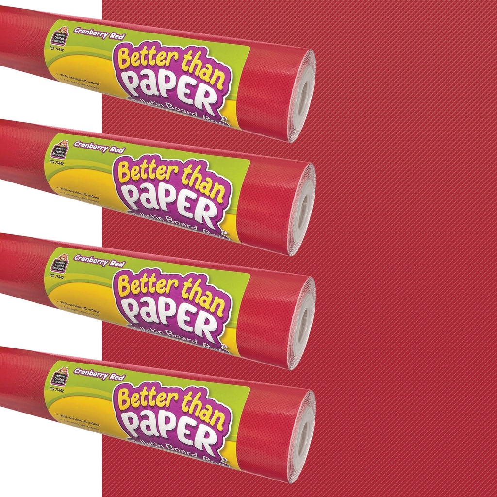 Cranberry Red Better Than Paper Bulletin Board Roll 4-Pack