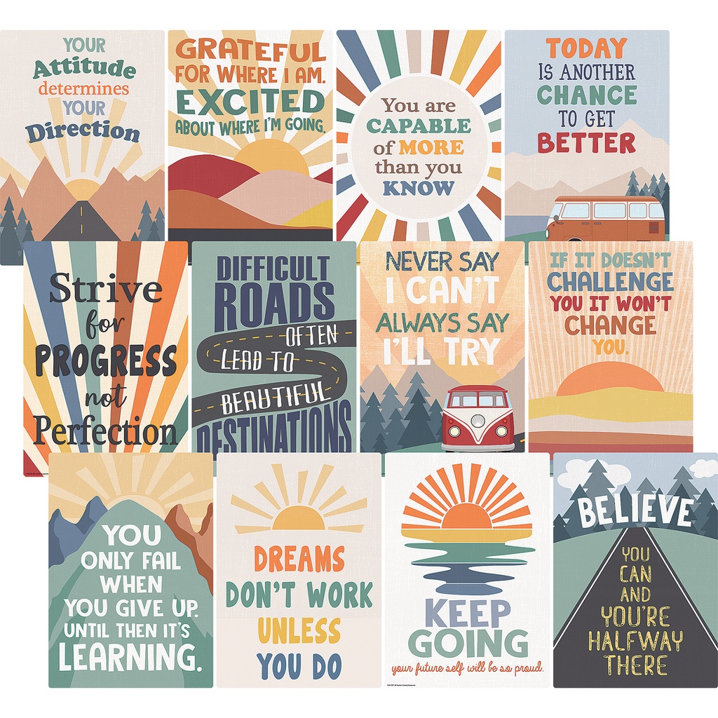 Moving Mountains Road Trip Positive Sayings Small Poster Pack